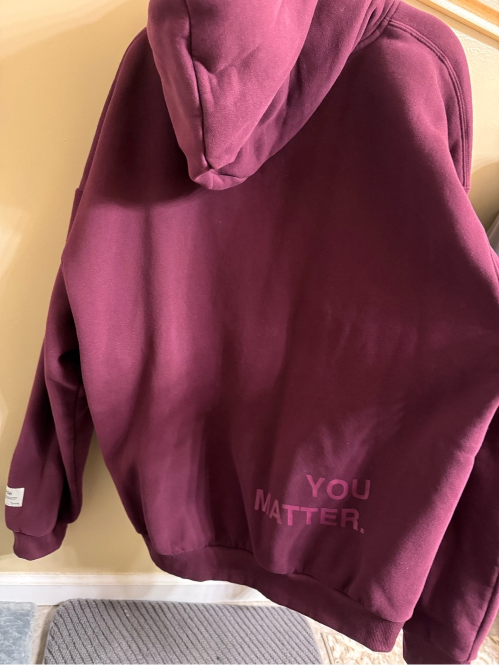 Comfort Colors Maroon Pullover Hoodie with Pink "YOU MATTER" Print